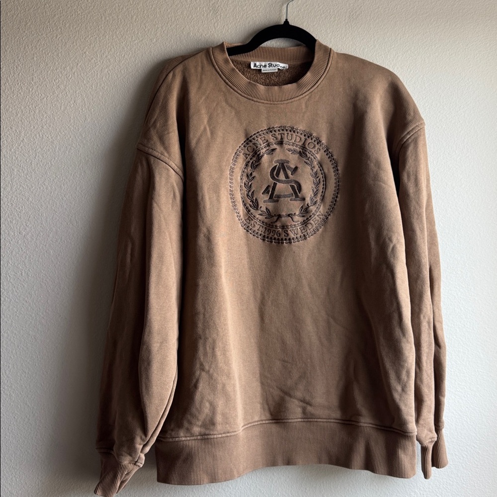 Acne Studios Forban Oversized Logo Embroidered Loopback Cotton-Jersey Sweatshirt - Picture 2 of 6